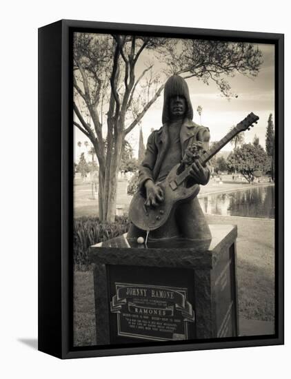 Tombstone of Johnny Ramone in Hollywood Forever Cemetery, Santa Monica Boulevard, Hollywood-null-Framed Premier Image Canvas