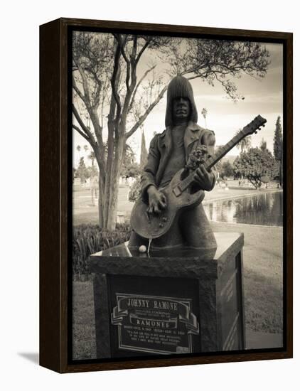 Tombstone of Johnny Ramone in Hollywood Forever Cemetery, Santa Monica Boulevard, Hollywood-null-Framed Premier Image Canvas