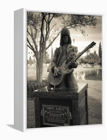 Tombstone of Johnny Ramone in Hollywood Forever Cemetery, Santa Monica Boulevard, Hollywood-null-Framed Premier Image Canvas