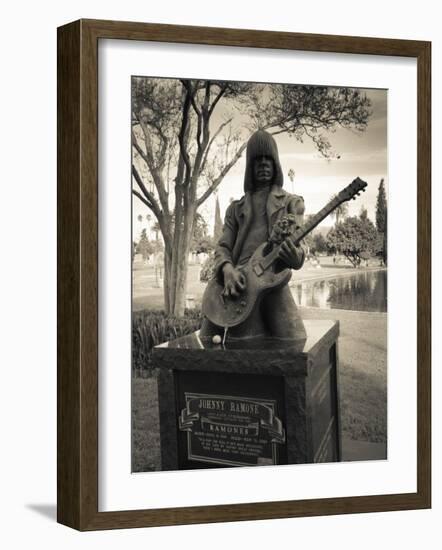 Tombstone of Johnny Ramone in Hollywood Forever Cemetery, Santa Monica Boulevard, Hollywood-null-Framed Photographic Print