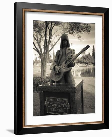 Tombstone of Johnny Ramone in Hollywood Forever Cemetery, Santa Monica Boulevard, Hollywood-null-Framed Photographic Print