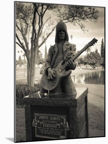 Tombstone of Johnny Ramone in Hollywood Forever Cemetery, Santa Monica Boulevard, Hollywood-null-Mounted Photographic Print