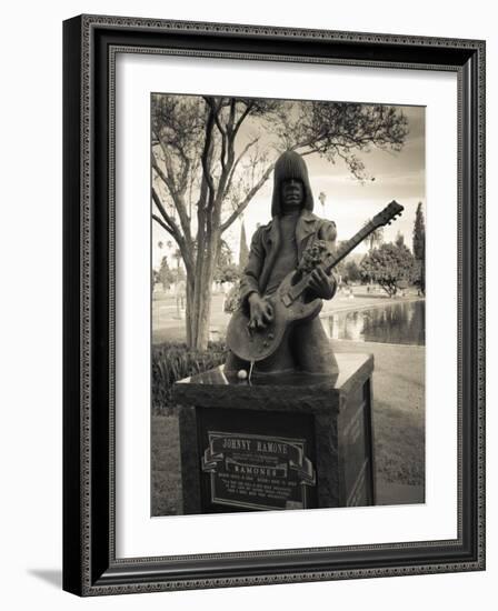 Tombstone of Johnny Ramone in Hollywood Forever Cemetery, Santa Monica Boulevard, Hollywood-null-Framed Photographic Print