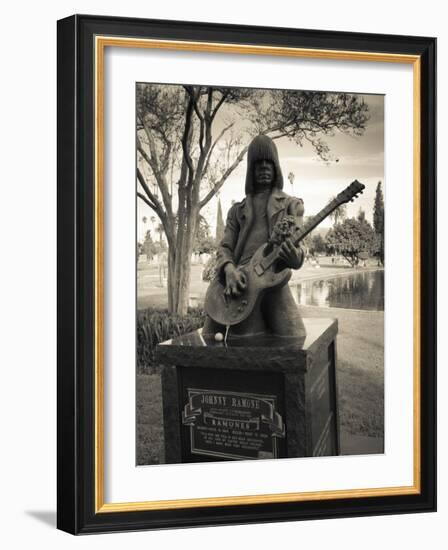 Tombstone of Johnny Ramone in Hollywood Forever Cemetery, Santa Monica Boulevard, Hollywood-null-Framed Photographic Print