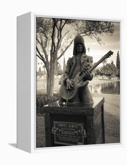 Tombstone of Johnny Ramone in Hollywood Forever Cemetery, Santa Monica Boulevard, Hollywood-null-Framed Premier Image Canvas