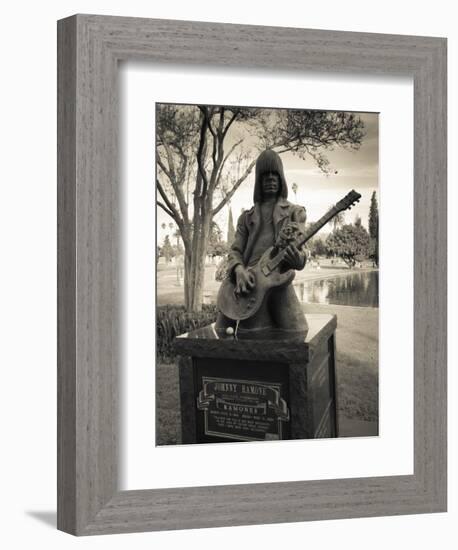 Tombstone of Johnny Ramone in Hollywood Forever Cemetery, Santa Monica Boulevard, Hollywood-null-Framed Photographic Print