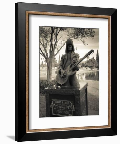 Tombstone of Johnny Ramone in Hollywood Forever Cemetery, Santa Monica Boulevard, Hollywood-null-Framed Photographic Print