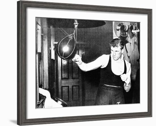 Tommy Farr Using a Punch Ball, 1937-null-Framed Photographic Print