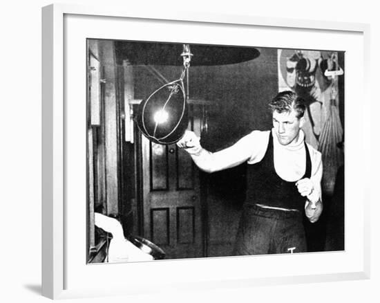 Tommy Farr Using a Punch Ball, 1937-null-Framed Photographic Print