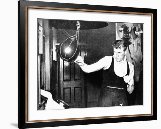 Tommy Farr Using a Punch Ball, 1937-null-Framed Photographic Print