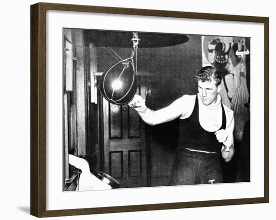 Tommy Farr Using a Punch Ball, 1937-null-Framed Photographic Print