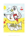Seagull and Chips - Tommy Human Cartoon Print-Tommy Human-Art Print