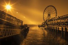 Seattle's Great Wheel on Pier 57 at golden hour, Seattle, Washington State, United States of Americ-Toms Auzins-Photographic Print