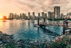 Canada Place at sunset on the Burrard Inlet waterfront of Vancouver, British Columbia, Canada, Nort-Toms Auzins-Photographic Print