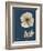 Tonal Poppy on Navy-Albert Koetsier-Framed Art Print