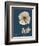 Tonal Poppy on Navy-Albert Koetsier-Framed Art Print