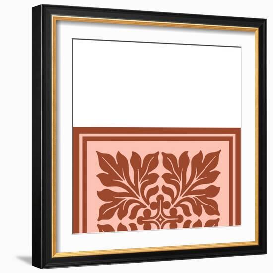 Tonal Woodblock in Coral II-Vision Studio-Framed Art Print