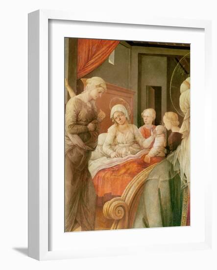 Tondo Bartolini, Madonna and Child (Story of Mary), Detail of the Birth of the Virgin, 1452 (Oil On-Filippino Lippi-Framed Giclee Print