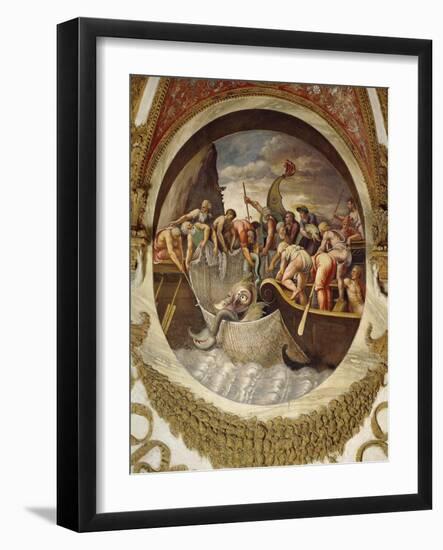 Tondo Showing a Whaling Scene-Giulio Romano-Framed Giclee Print