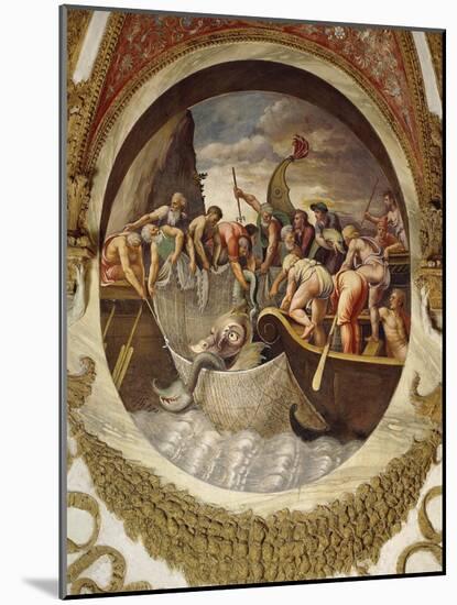 Tondo Showing a Whaling Scene-Giulio Romano-Mounted Giclee Print