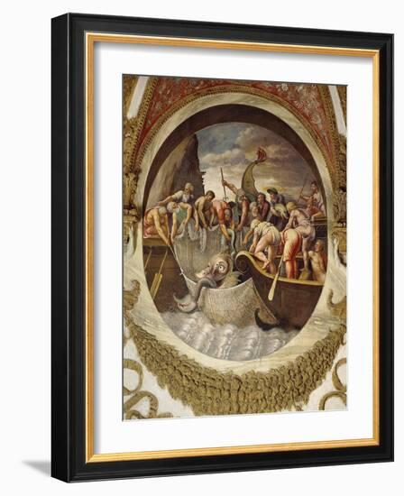 Tondo Showing a Whaling Scene-Giulio Romano-Framed Giclee Print