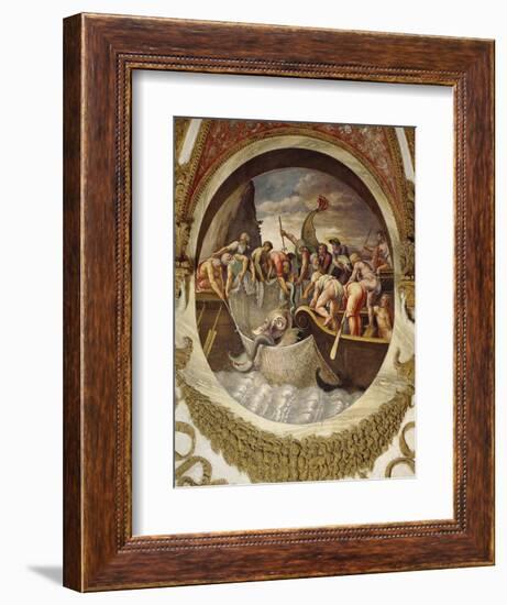 Tondo Showing a Whaling Scene-Giulio Romano-Framed Giclee Print