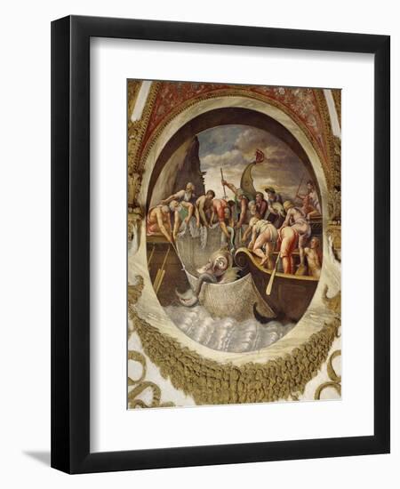 Tondo Showing a Whaling Scene-Giulio Romano-Framed Giclee Print