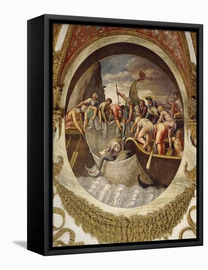 Tondo Showing a Whaling Scene-Giulio Romano-Framed Premier Image Canvas