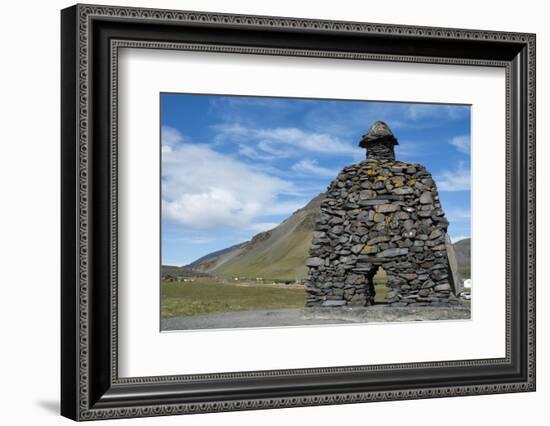 Tone Sculpture, Barour Snaefellsas a Character in Icelandic Sagas, Iceland-Cindy Miller Hopkins-Framed Photographic Print