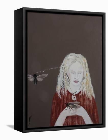 Tongan Princess (Albino) with Redeye Cicadas, 2017-Susan Adams-Framed Premier Image Canvas