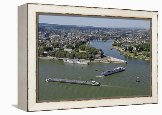 Tongue of Land at Deutsches Eck (German Corner), Koblenz, Rhineland-Palatinate, Germany, Europe-Hans-Peter Merten-Framed Premier Image Canvas