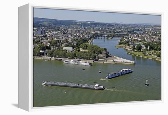 Tongue of Land at Deutsches Eck (German Corner), Koblenz, Rhineland-Palatinate, Germany, Europe-Hans-Peter Merten-Framed Premier Image Canvas