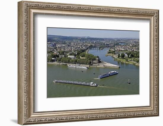 Tongue of Land at Deutsches Eck (German Corner), Koblenz, Rhineland-Palatinate, Germany, Europe-Hans-Peter Merten-Framed Photographic Print