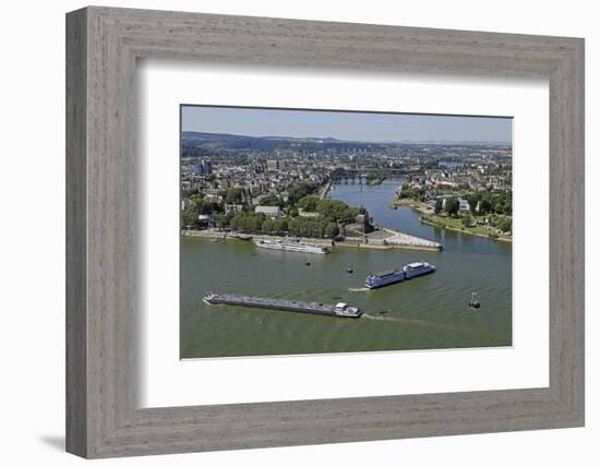 Tongue of Land at Deutsches Eck (German Corner), Koblenz, Rhineland-Palatinate, Germany, Europe-Hans-Peter Merten-Framed Photographic Print