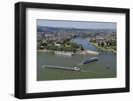 Tongue of Land at Deutsches Eck (German Corner), Koblenz, Rhineland-Palatinate, Germany, Europe-Hans-Peter Merten-Framed Photographic Print