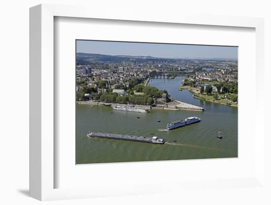 Tongue of Land at Deutsches Eck (German Corner), Koblenz, Rhineland-Palatinate, Germany, Europe-Hans-Peter Merten-Framed Photographic Print