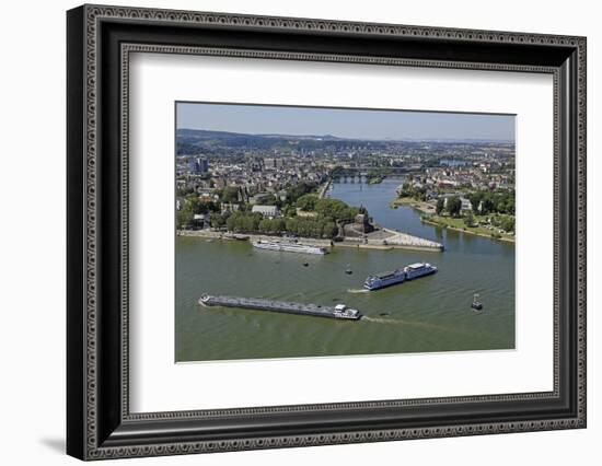 Tongue of Land at Deutsches Eck (German Corner), Koblenz, Rhineland-Palatinate, Germany, Europe-Hans-Peter Merten-Framed Photographic Print