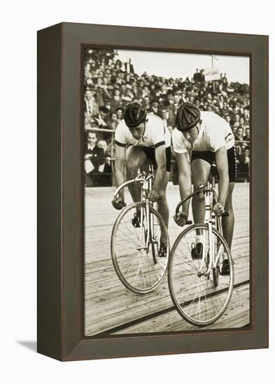 Toni Merkens and Albert Sellinger Starting the 1000 Metre Bike Race at the Berlin Olympic Games,?-German photographer-Framed Premier Image Canvas