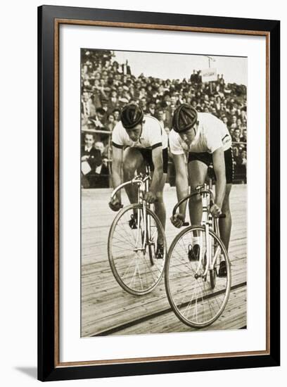 Toni Merkens and Albert Sellinger Starting the 1000 Metre Bike Race at the Berlin Olympic Games,?-German photographer-Framed Photographic Print