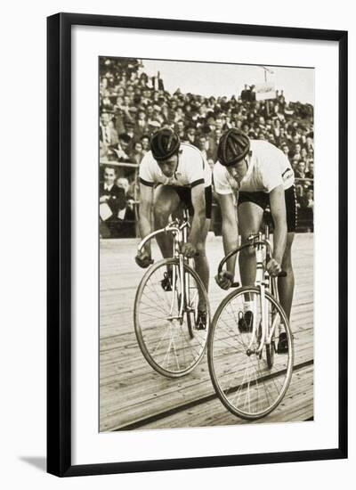 Toni Merkens and Albert Sellinger Starting the 1000 Metre Bike Race at the Berlin Olympic Games,?-German photographer-Framed Photographic Print