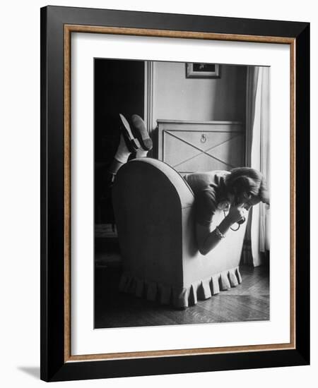 Toni Riddleberger Talking on the Phone About a Boyfriend-Gordon Parks-Framed Photographic Print