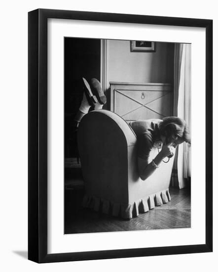 Toni Riddleberger Talking on the Phone About a Boyfriend-Gordon Parks-Framed Photographic Print