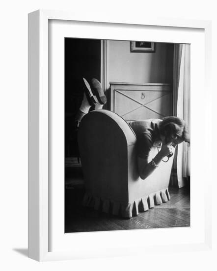 Toni Riddleberger Talking on the Phone About a Boyfriend-Gordon Parks-Framed Photographic Print