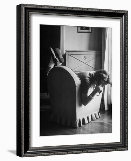 Toni Riddleberger Talking on the Phone About a Boyfriend-Gordon Parks-Framed Photographic Print