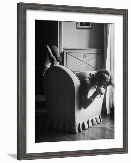 Toni Riddleberger Talking on the Phone About a Boyfriend-Gordon Parks-Framed Photographic Print