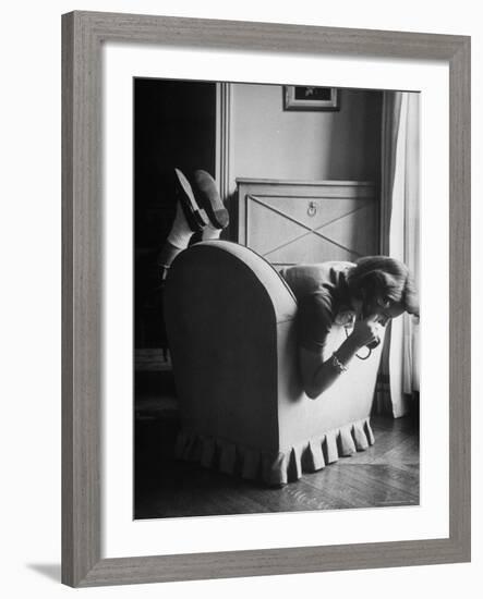 Toni Riddleberger Talking on the Phone About a Boyfriend-Gordon Parks-Framed Photographic Print