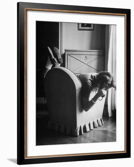 Toni Riddleberger Talking on the Phone About a Boyfriend-Gordon Parks-Framed Photographic Print