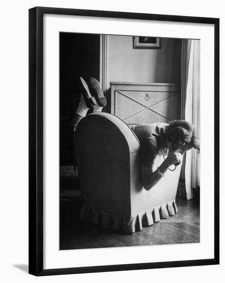 Toni Riddleberger Talking on the Phone About a Boyfriend-Gordon Parks-Framed Photographic Print