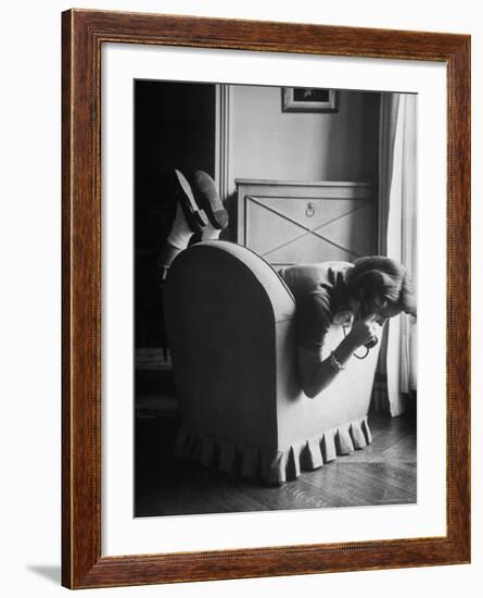 Toni Riddleberger Talking on the Phone About a Boyfriend-Gordon Parks-Framed Photographic Print