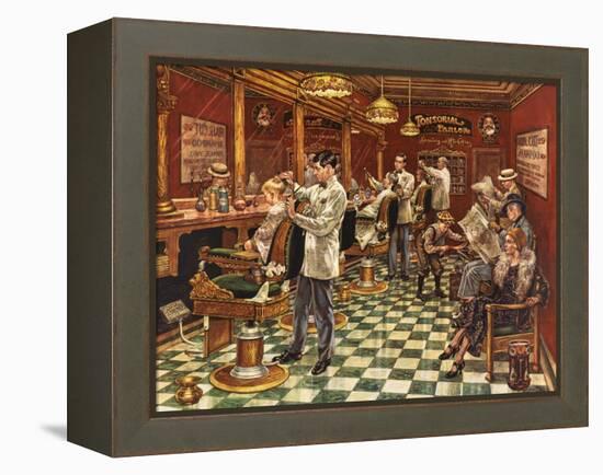 Tonsorial Parlor-Lee Dubin-Framed Premier Image Canvas